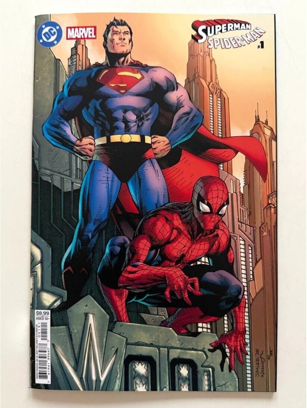 DC/Marvel Superman Spider-Man #1 (2026) Jim Lee Variant B NM+ | Mylar Bag